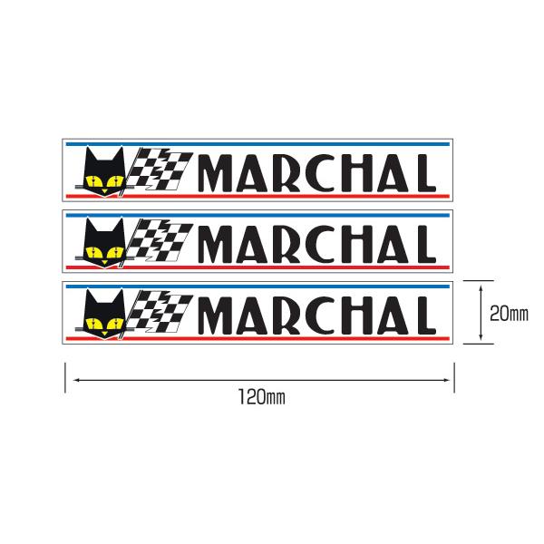 MARCHAL　マーシャル　ステッカー　ロゴ　フレンチライン　小　3枚組み　幅120mm×高さ20m...