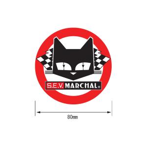 MARCHAL　マーシャル　ステッカー　赤二　重丸　直径80mm　バイク　旧車　猫　デカール　7053｜marchaljapanshop