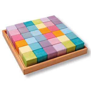 「にじのキューブ パステル 小」木のおもちゃ 知育玩具