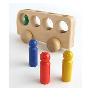 「4人乗りバス」木のおもちゃ 知育玩具｜marchen-net