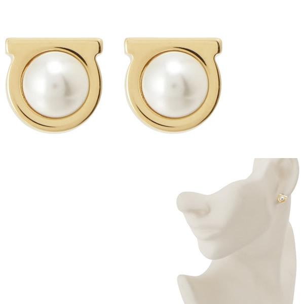 フェラガモ ピアス Ferragamo GANCINI PEARL EARRING 696454 7...