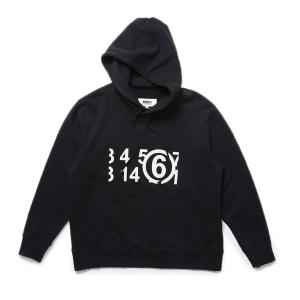 MM6 Maison Margiela パーカー エムエムシックス メゾンマルジェラ フーディプルオーバー S52GU0191 LOGO HOOD SWEATSHIRT 900 BLACK ブラック｜marcoplus