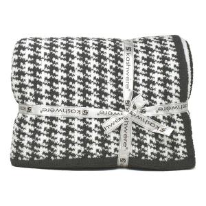 Kashwere（カシウエア） ブランケット ダマスク スレート×ホワイト