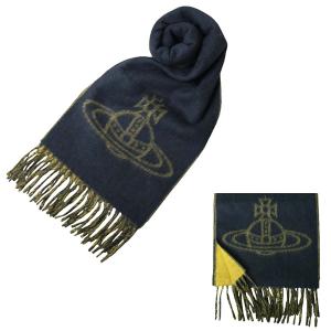 新品◆ヴィヴィアンウエストウッド⬛︎マフラー⬛︎ネイビー⬛︎オーヴ⬛︎ウール⬛︎刺繍 ヴィヴィアンウエストウッド マフラー メンズ レディース ネイビー