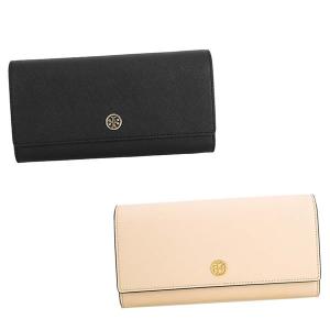 TORY BURCH トリーバーチ 長財布 46630 ROBINSON EMVELOPE CONTINENTAL WALLET ブラック ピンク BLACK PALE APRICOT ROYAL NAVY 黒｜marcoplus