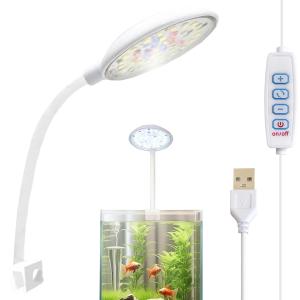 OKAWASI 水槽 ライト 水族館 クリップライト 小型水槽用照明 3色転換でき 7W LED