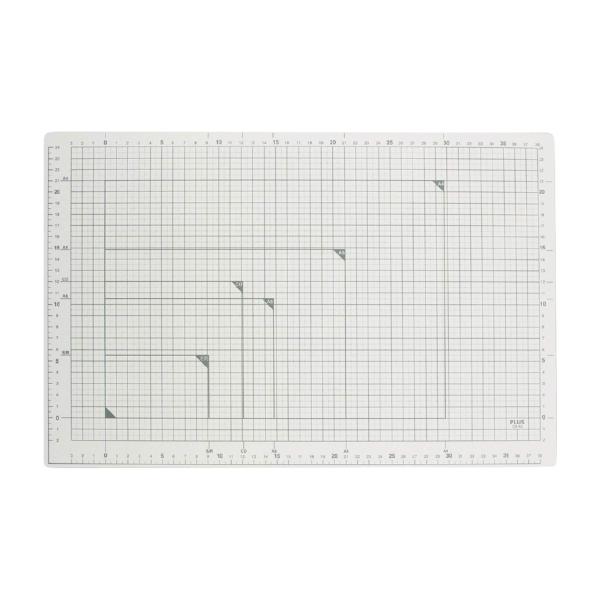 PLUS(プラス) プラス カッターマット 両面 A3 300×450mm ライトグレー 48-58...