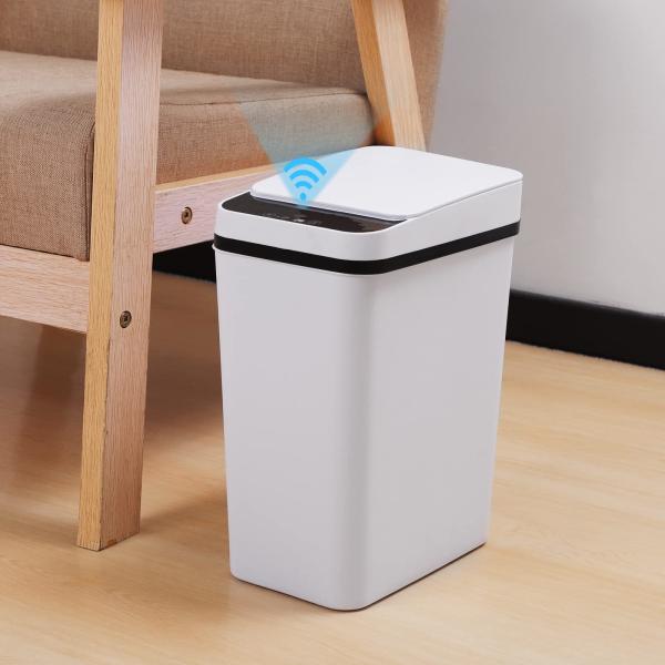 【隙間に置ける】ゴミ箱 自動開閉 スリム 9リットル 自動ゴミ箱 電池式 蓋付き