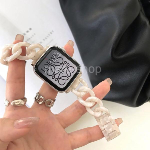 Apple Watch バンド 女性 おしゃれ 樹脂 アクセサリーブレスレット アップルウォッチ