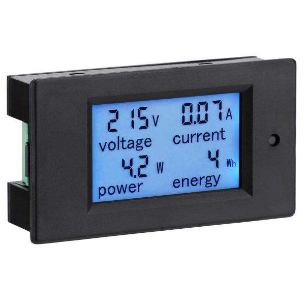 DROK AC デジタル電圧計電流計 80-260V 20A LCD CT内蔵 マルチメーター 電圧...
