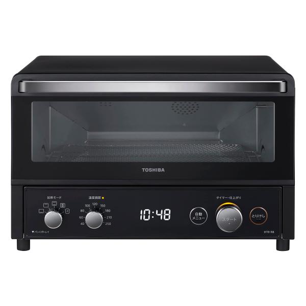 TOSHIBA(東芝) トースター オーブントースター 4枚焼き HTR-R8(K) ブラック 温度...