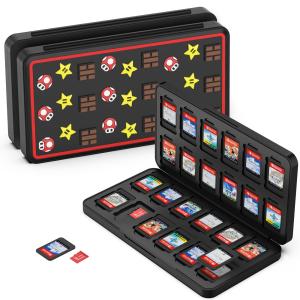 GeeRic 24枚 ゲームカード 収納ボックス スイッチ 対応 ソフトケース 24枚Micro SD メモリーカード 収納可 Switch/Swit
