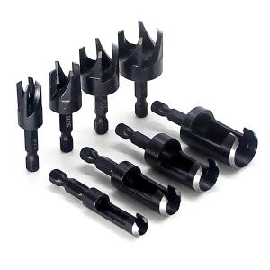GOOMAND 木ダボドリル 6mm 10mm 13mm 16mm 木工ドリル ダボ錐 6.35mm 六角軸 ホールソー 穴あけビット 炭素鋼 四歯面