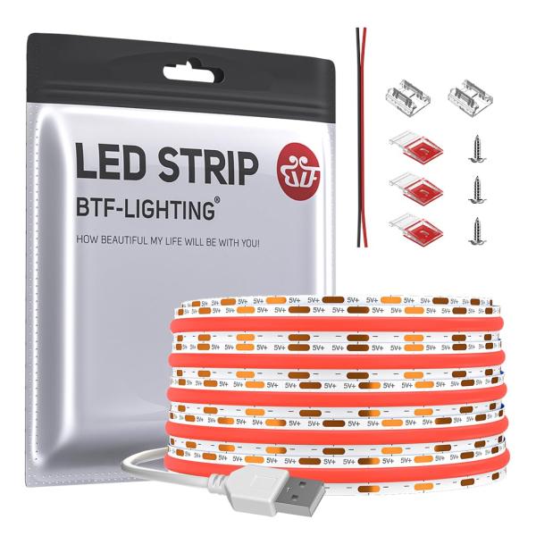BTF-LIGHTING COB FCOB LEDテープライト USBライト 高密度 1M 320L...