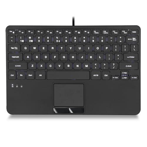 Perixx PERIBOARD-425 キーボード タッチパッド付き 有線ミニUSB バックライト...