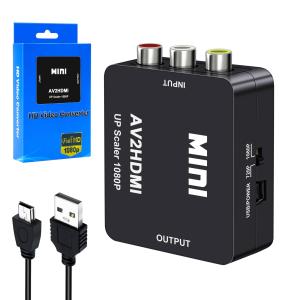RCA to HDMI変換コンバーター AV2HDMI 変換アダプタ 音声転送 PS2/スーパーファミコン DVDに対応 1080P/720P切り替え