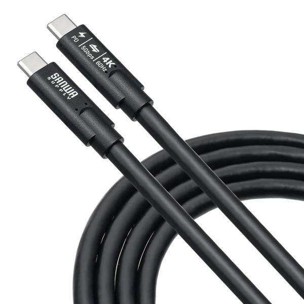サンワダイレクト USB-C ケーブル 3m Type-C 映像出力対応 4K/60Hz PD75W...
