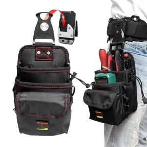 腰袋 釘袋 3段構造 プロフェッショナルワーカー 電工用腰袋 着脱式工具ホルダー付き ウエスト工具ポーチ 小物入れ ウエストラインシリーズ 作業袋 高