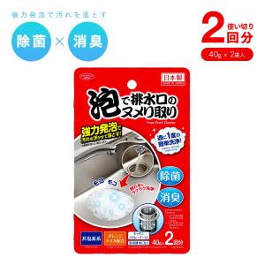 ぬめり取り 排水口 洗浄剤 ヌメリ取り 泡 2回分 日本製 非塩素系 除菌 消臭 粉末 発泡 キッチン ストレーナー お風呂 浴室 洗面台 アイメディア