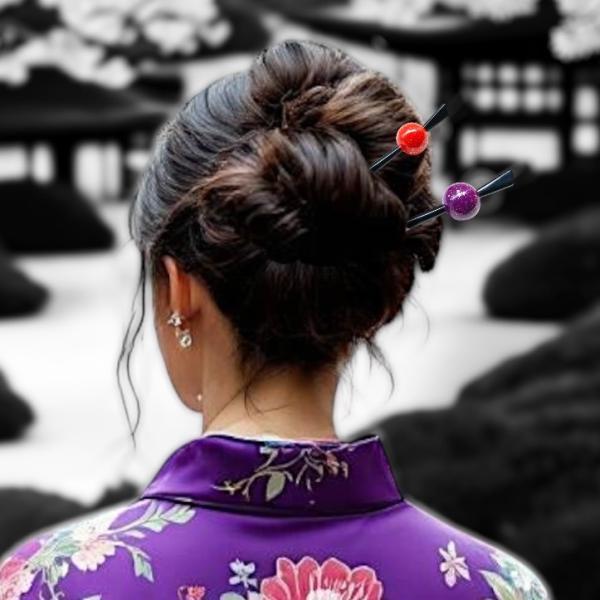 髪飾り　結婚式　留袖　成人式　浴衣　かんざし　おしゃれ　シンプル　40代　50代　60代  艶々玉か...