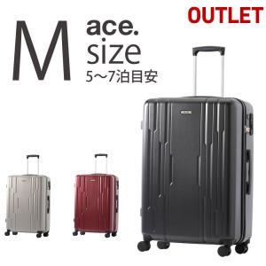 アウトレット スーツケース エース 77リットル ジッパータイプ キャスターストッパー搭載 送料無料 あす楽 B-AE-04123｜marienamaki