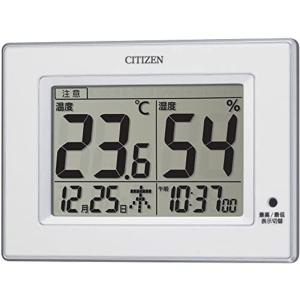 CITIZEN シチズン 温度計 湿度計 時計付き ライフナビD200A 白 10.5×14.5×2.4cm 8RD200-A03｜mariis