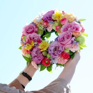 結婚祝い 花 おしゃれ プレゼント ハッピー リース