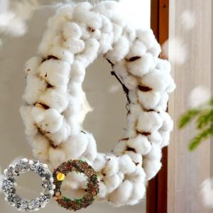 クリスマス コットンと木の実のリース プリザーブ...の商品画像