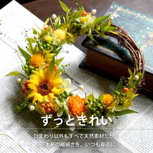 プレゼント 花 ひまわり リース S プリザー...の詳細画像4