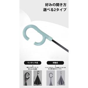逆さ傘 ワンタッチ 自動開閉 晴雨兼用 完全遮...の詳細画像3