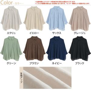 大きいサイズ レディース シャツ 控え目な透け...の詳細画像2