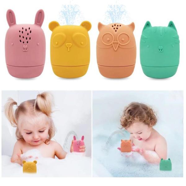 GreenGee お風呂 玩具 赤ちゃん 4個 水遊び お風呂 おもちゃ 噴水おもちゃ かわいい形 ...