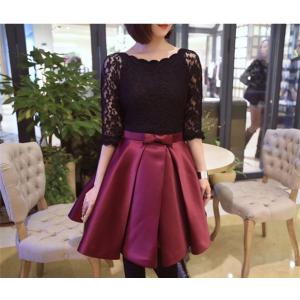 ドレス パーティードレス ワンピース パーティードレス 結婚式 披露宴 二次会 女子会 謝恩会 発表会 演奏会 フォーマル バイカラー