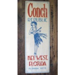 ハワイアンウッドサインボード（CONCH KEYWEST FLORIDA )　リゾート感 フロリダ ...