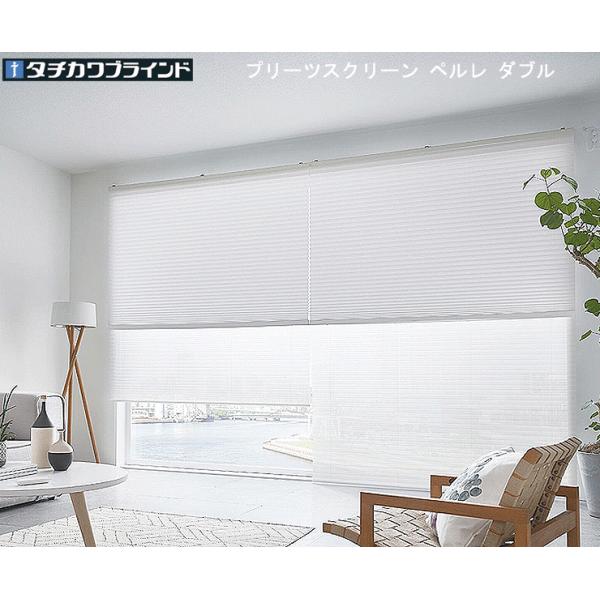 ブリーツスクリーン ペルレ ダブル オーダー (幅42〜80cm×高さ30〜60cm) タチカワブラ...
