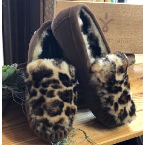 エミュー emu EMU ふわふわ ムートン シープスキン レディース モカシン emu エミュー W12280 Cairns Reverse Fur Print ケアンズ リバース ファー｜mariner