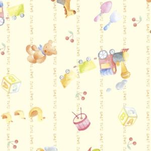 タカ印 ラッピングペーパー 49-1301 ベビー柄 ベイビートイズY 半才判 50枚 黄色