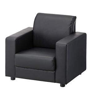 エフワークス ソファ ブラック 一人掛け 幅85×奥行70×高さ74cm 184180