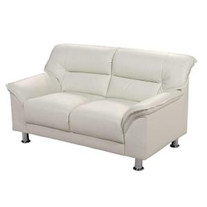 アーバン通商 シンプルモダンソファ アイボリー 2人掛け スタイリッシュ 合成皮革 AZ-3059