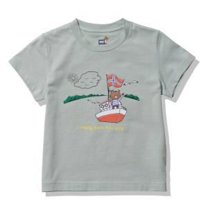 ヘリーハンセン HELLY HANSEN K S/S Captain Helly Bear Tee ショートスリーブ キッズ 春 夏 コットン グレーシャツ 子供服 半袖 Tシャツ HJ62322-AH｜mario