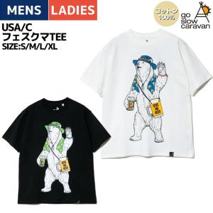 ゴースローキャラバン go slow caravan USA/C フェスクマTEE メンズ レディース ユニセックス 春 夏 コットン カジュアル 半袖 シャツ Tシャツ 321909 000 012｜mario