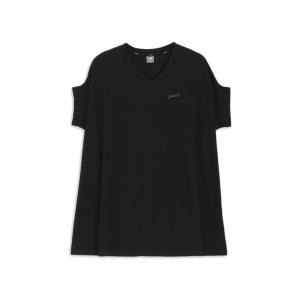 プーマ PUMA サマーパック ビッグ チュニック レディース 春 夏 ブラック 黒 スポーツ フィットネス 半袖 Tシャツ 680709-01｜mario