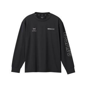 デサント DESCENTE SUNSCREEN TOUGH サンスクリーン タフ スリーブロゴ ロングスリーブシャツ ユニセックス ブラック 黒 長袖 Tシャツ DMMXJB52-BK｜mario