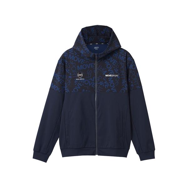 デサント DESCENTE S.F.TECH ロゴ総柄 バックロゴ フルジップフーディー ユニセック...