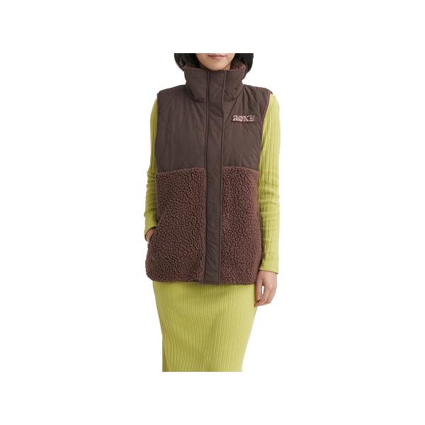 ロキシー ROXY UPON US VEST アポン アス ボアベスト レディース 秋 冬 ブラウン...