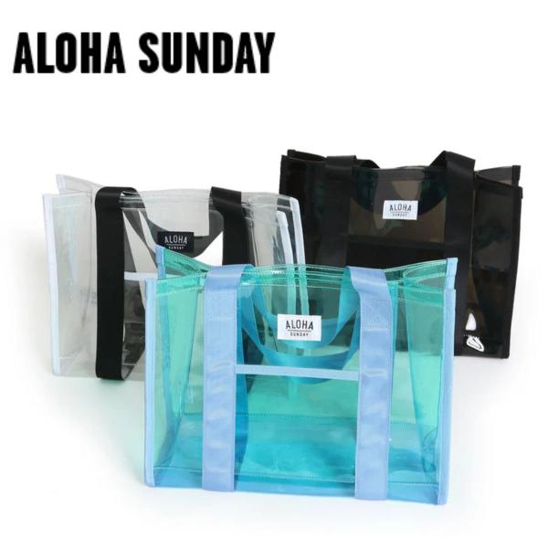 アロハサンデー ALOHA SUNDAY AS WAVES CLEAR COLOR TOTE BAG...