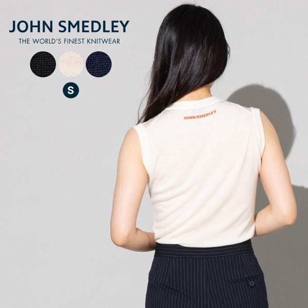 ジョンスメドレー JOHN SMEDLEY JSロゴインターシャ ノースリーブニットトップ レディー...