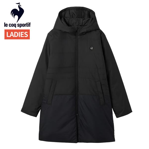 ルコック le coq sportif 中わたロングコート レディース 秋 冬 ブラック 黒 スポー...