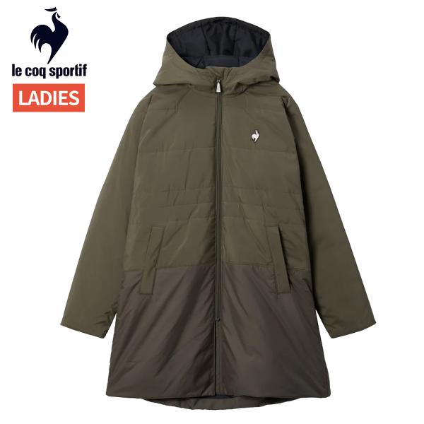 ルコック le coq sportif 中わたロングコート レディース 秋 冬 カーキ 枯草色 スポ...