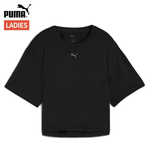 プーマ PUMA クラウドスパン リラックスド 半袖 Tシャツ レディース 春 夏 ブラック 黒 ス...